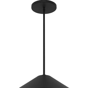 HomeRoots 22" Black Aluminum Geometric LED Pendant Light - Dimmable, Weather-Resistant, Modern Design for Indoors & Outdoors 683466