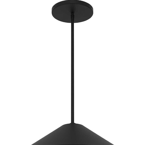 HomeRoots 22" Black Aluminum Geometric LED Pendant Light - Dimmable, Weather-Resistant, Modern Design for Indoors & Outdoors 683466