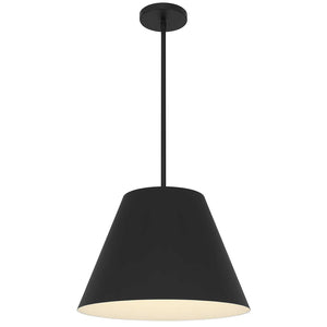 HomeRoots 16" Sleek Black Aluminum Cone LED Pendant Light - Dimmable, Weather-Resistant, Modern Design for Indoors & Outdoors 683467