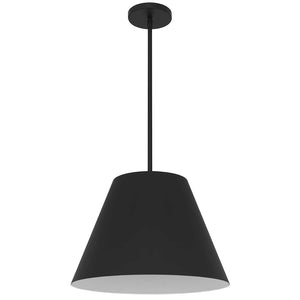 HomeRoots 16" Sleek Black Aluminum Cone LED Pendant Light - Dimmable, Weather-Resistant, Modern Design for Indoors & Outdoors 683467