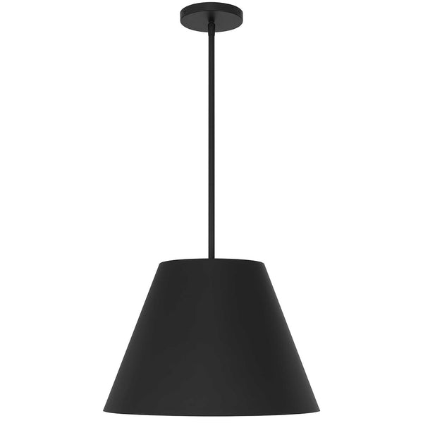 HomeRoots 16" Sleek Black Aluminum Cone LED Pendant Light - Dimmable, Weather-Resistant, Modern Design for Indoors & Outdoors 683467
