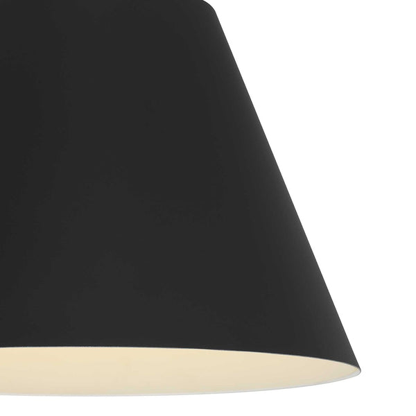 HomeRoots 16" Sleek Black Aluminum Cone LED Pendant Light - Dimmable, Weather-Resistant, Modern Design for Indoors & Outdoors 683467