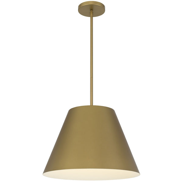 HomeRoots 16" Antique Gold Cone Pendant Light – Dimmable LED for Outdoor/Indoor Elegance & Durability 683468