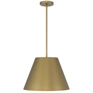 HomeRoots 16" Antique Gold Cone Pendant Light – Dimmable LED for Outdoor/Indoor Elegance & Durability 683468