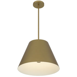 HomeRoots 16" Antique Gold Cone Pendant Light – Dimmable LED for Outdoor/Indoor Elegance & Durability 683468