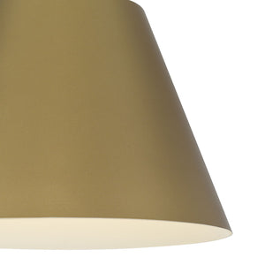 HomeRoots 16" Antique Gold Cone Pendant Light – Dimmable LED for Outdoor/Indoor Elegance & Durability 683468