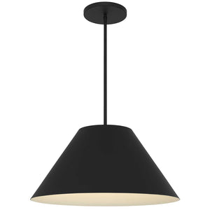HomeRoots 22" Black Aluminum Cone Pendant Light - Dimmable LED Fixture for Modern Outdoor & Indoor Spaces 683469