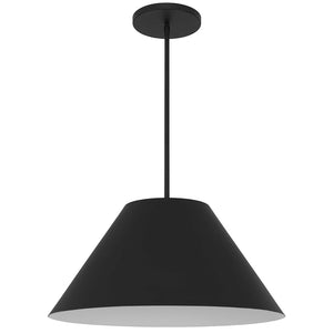 HomeRoots 22" Black Aluminum Cone Pendant Light - Dimmable LED Fixture for Modern Outdoor & Indoor Spaces 683469