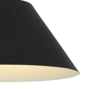 HomeRoots 22" Black Aluminum Cone Pendant Light - Dimmable LED Fixture for Modern Outdoor & Indoor Spaces 683469