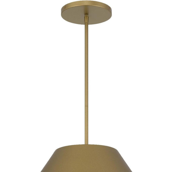 HomeRoots 22" Antiqued Brass Cone LED Pendant Light - Dimmable Outdoor & Indoor Fixture for Modern Spaces 683470