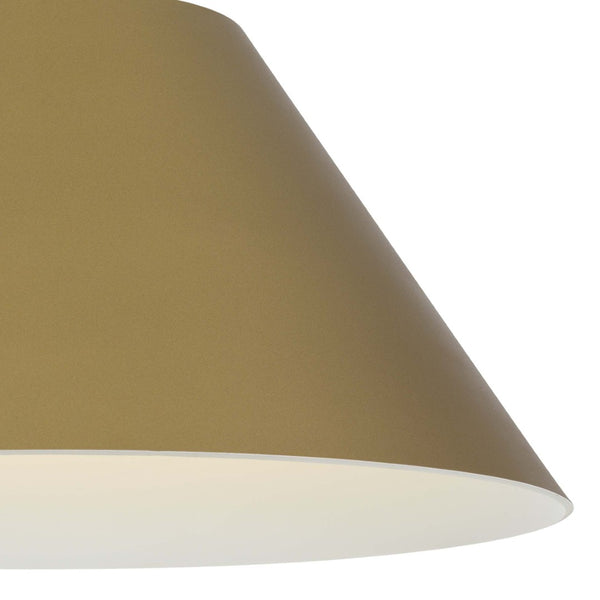 HomeRoots 22" Antiqued Brass Cone LED Pendant Light - Dimmable Outdoor & Indoor Fixture for Modern Spaces 683470