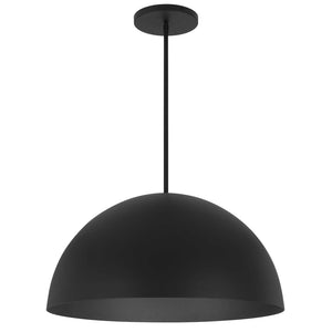 HomeRoots 24" Black Aluminum Dome LED Pendant Light - Dimmable, Energy Efficient, Ideal for Indoor & Outdoor Use 683471