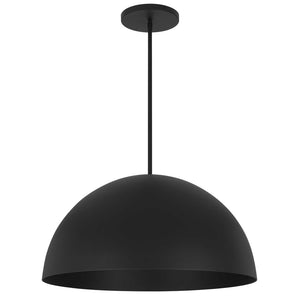 HomeRoots 24" Black Aluminum Dome LED Pendant Light - Dimmable, Energy Efficient, Ideal for Indoor & Outdoor Use 683471