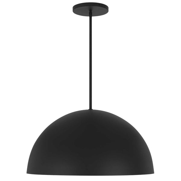 HomeRoots 24" Black Aluminum Dome LED Pendant Light - Dimmable, Energy Efficient, Ideal for Indoor & Outdoor Use 683471