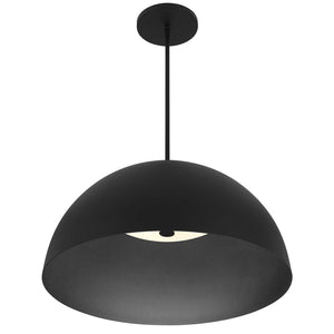 HomeRoots 24" Black Aluminum Dome LED Pendant Light - Dimmable, Energy Efficient, Ideal for Indoor & Outdoor Use 683471