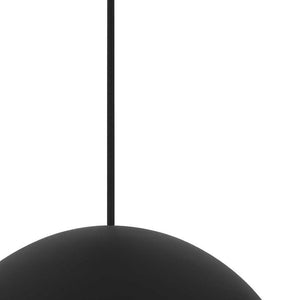 HomeRoots 24" Black Aluminum Dome LED Pendant Light - Dimmable, Energy Efficient, Ideal for Indoor & Outdoor Use 683471