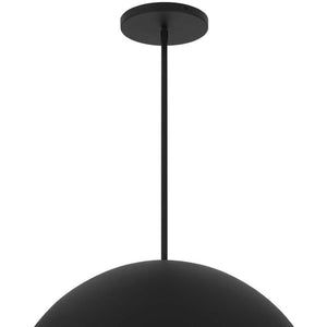 HomeRoots 24" Black Aluminum Dome LED Pendant Light - Dimmable, Energy Efficient, Ideal for Indoor & Outdoor Use 683471