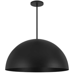 HomeRoots 32" Matte Black Aluminum Dome LED Pendant Light - Dimmable, Weather-Resistant, Modern Design for Indoors & Outdoors 683472