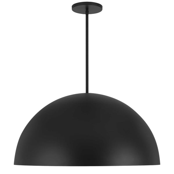 HomeRoots 32" Matte Black Aluminum Dome LED Pendant Light - Dimmable, Weather-Resistant, Modern Design for Indoors & Outdoors 683472