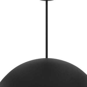 HomeRoots 32" Matte Black Aluminum Dome LED Pendant Light - Dimmable, Weather-Resistant, Modern Design for Indoors & Outdoors 683472