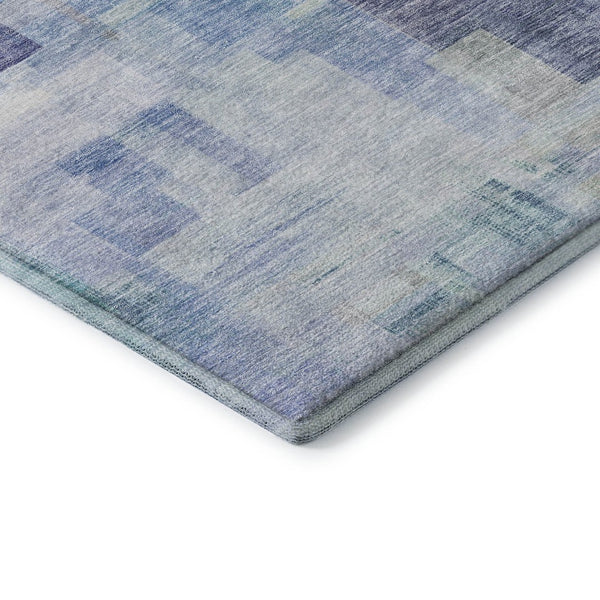 HomeRoots 8' X 10' Blue And Ivory Abstract Geometric Washable Area Rug - UV Protected, Stylish & Durable! 683480