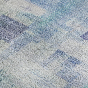 HomeRoots 10' X 14' Blue & Ivory Abstract Geometric Area Rug - Durable, Washable, UV-Protected for Homes 683482