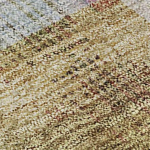 HomeRoots 5' X 8' Coral Ivory Gold Abstract Geometric Area Rug - Washable, UV-Protected & Stain-Resistant! 683484