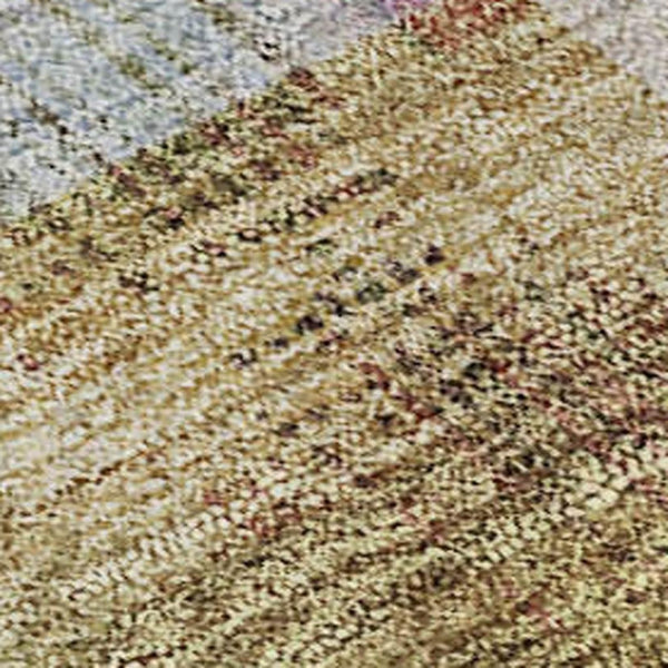 HomeRoots 5' X 8' Coral Ivory Gold Abstract Geometric Area Rug - Washable, UV-Protected & Stain-Resistant! 683484