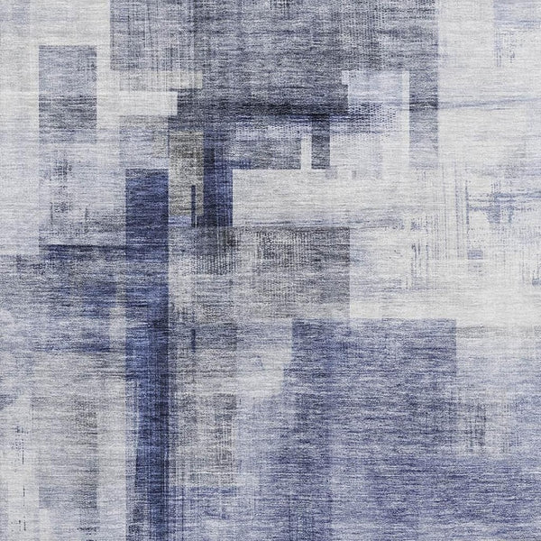 HomeRoots 10' X 14' Denim Blue & Ivory Geometric Area Rug - Stain Resistant, UV Protected, Stylish & Durable! 683494