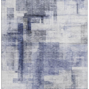 HomeRoots 10' X 14' Denim Blue & Ivory Geometric Area Rug - Stain Resistant, UV Protected, Stylish & Durable! 683494