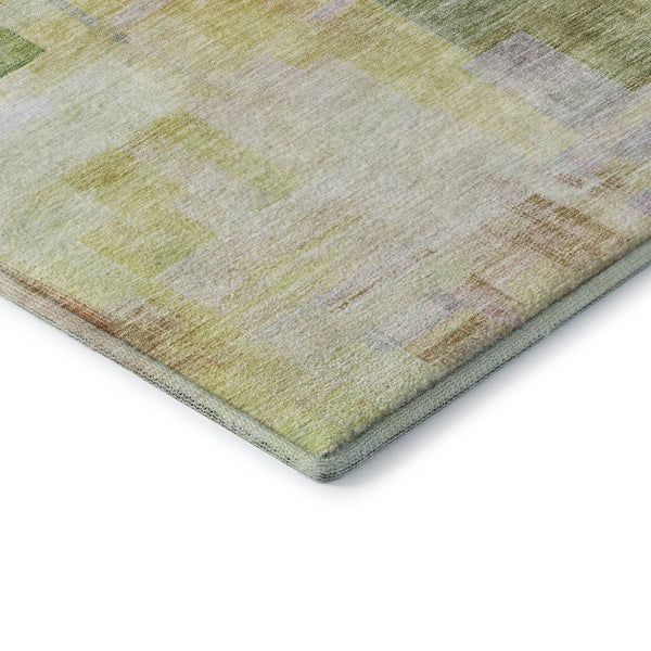 HomeRoots 9' Abstract Geometric Washable Area Rug in Green, Ivory, Gold & Purple - Stain Resistant & UV Protected 683499