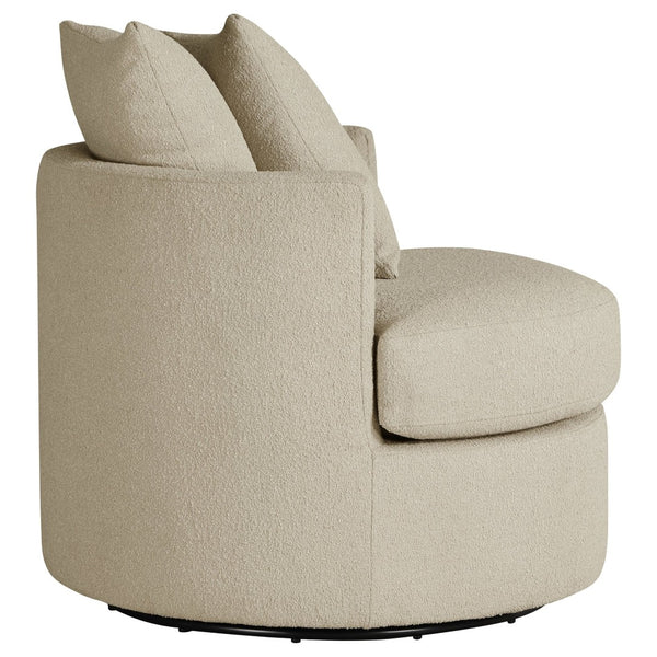 English Elm Quinn Swivel Accent Chair Rounded Silhouette Fabric Upholstery for Living Room Camel B062P441090
