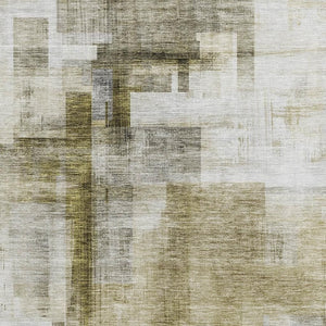 HomeRoots 8' X 10' Taupe Beige & Brown Abstract Geometric Area Rug – Washable, UV Protected, Stain Resistant! 683504