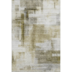 HomeRoots 9' x 12' Taupe Beige & Brown Abstract Geometric Area Rug - Washable, UV-Protected, Stain-Resistant! 683505