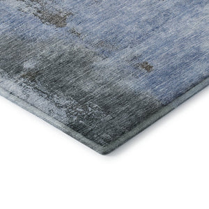 HomeRoots 8' X 10' Modern Blue Ivory Charcoal Abstract Area Rug – Washable, UV Protected, Durable & Stylish 683510