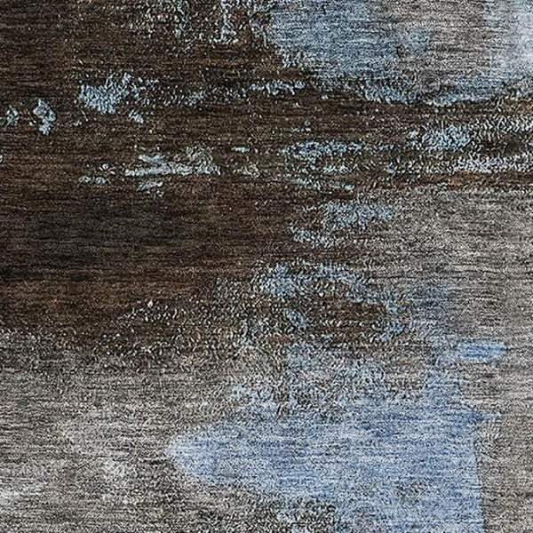 HomeRoots 8' X 10' Modern Blue Ivory Charcoal Abstract Area Rug – Washable, UV Protected, Durable & Stylish 683510