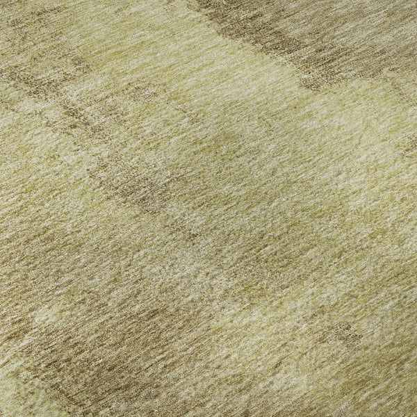 HomeRoots 8' Round Washable Rug in Brown & Beige - Stain Resistant, UV Protected, Ideal for Kids & Pets 683515