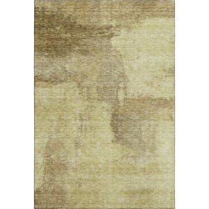 HomeRoots 8' x 10' Stylish Brown and Beige Abstract Area Rug - Washable, UV Protected, Stain Resistant Design 683516