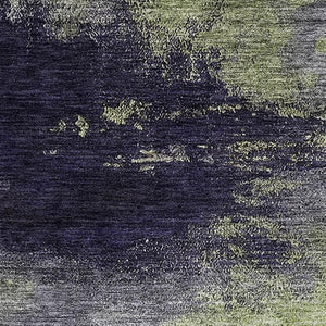 HomeRoots 8' X 10' Fern Green, Gray & Ivory Abstract Area Rug - Washable, UV Protected, Durable for Homes 683522
