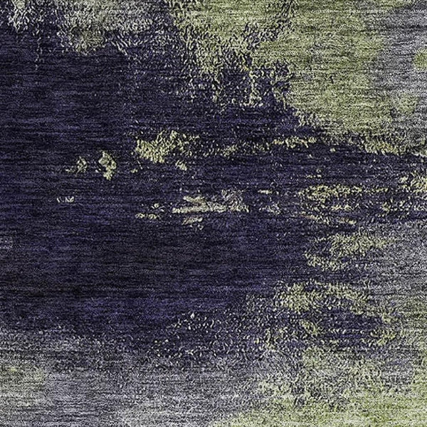 HomeRoots 8' X 10' Fern Green, Gray & Ivory Abstract Area Rug - Washable, UV Protected, Durable for Homes 683522