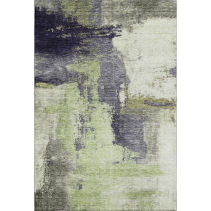 HomeRoots 10' X 14' Abstract Washable Area Rug in Fern Green, Gray & Ivory – Stylish, Durable & UV Protected! 683524