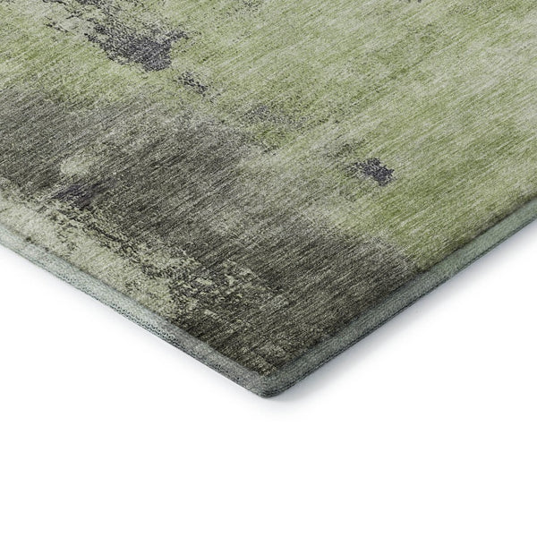 HomeRoots 10' X 14' Abstract Washable Area Rug in Fern Green, Gray & Ivory – Stylish, Durable & UV Protected! 683524