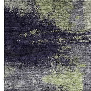 HomeRoots 10' X 14' Abstract Washable Area Rug in Fern Green, Gray & Ivory – Stylish, Durable & UV Protected! 683524