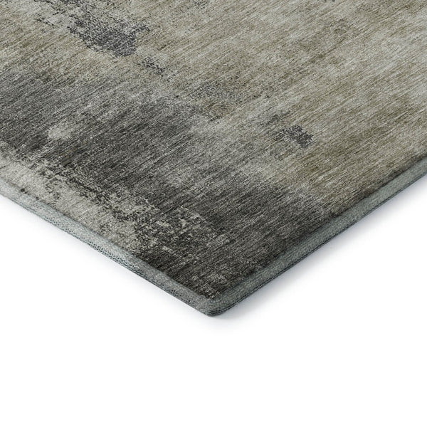 HomeRoots 10' X 14' Gray Silver Beige Abstract Area Rug - Modern Washable Design with UV Protection & Stain Resistance 683536