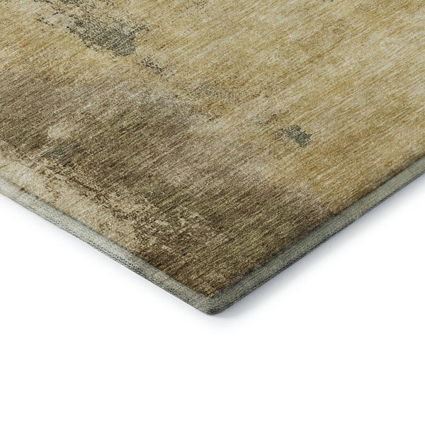 HomeRoots 5' X 8' Sage and Beige Abstract Area Rug - Washable, UV Protected, Ideal for Modern Living Spaces 683538