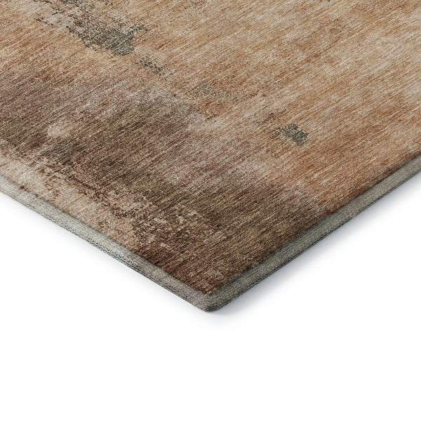 HomeRoots 5' X 8' Washable Terra Cotta Beige & Sage Abstract Area Rug with UV Protection for Modern Homes 683550