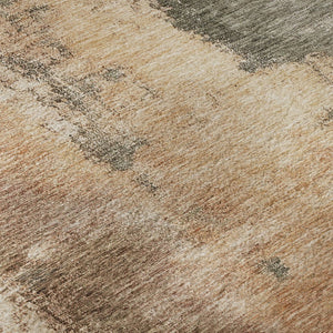 HomeRoots 5' X 8' Washable Terra Cotta Beige & Sage Abstract Area Rug with UV Protection for Modern Homes 683550