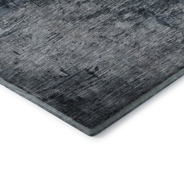 HomeRoots 5' Blue Gray and Gold Abstract Washable Area Rug - UV Protected, Stain-Resistant for High Traffic Spaces 683556