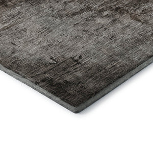 HomeRoots 8' Chocolate and Blue Abstract Washable Round Rug - UV-Protected, Durable, and Easy to Clean! 683563