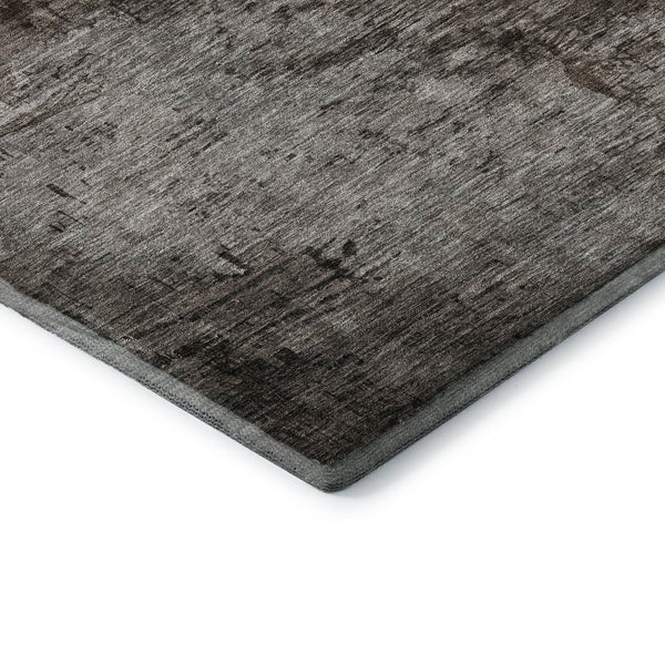 HomeRoots 8' X 10' Washable Chocolate and Blue Abstract Area Rug - UV Protected, Stain Resistant & Durable Design 683564